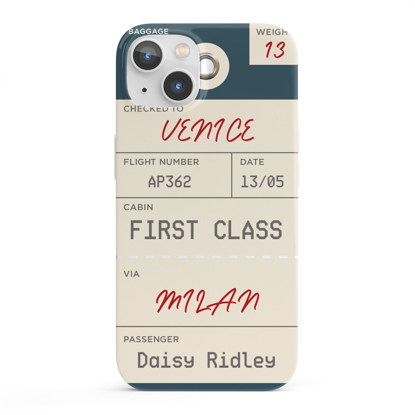 Personalised Baggage Tag iPhone 13 Full Wrap 3D Snap Case