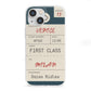 Personalised Baggage Tag iPhone 13 Mini Clear Bumper Case