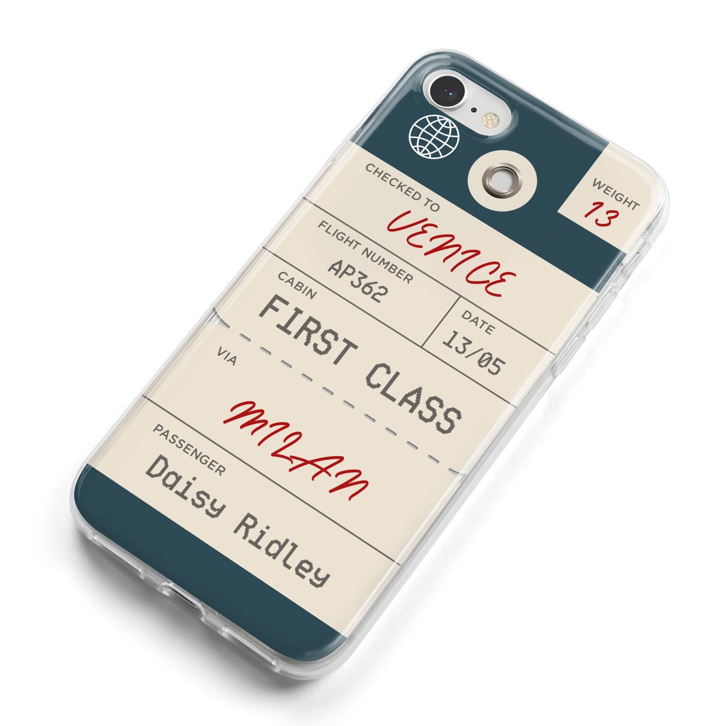 Personalised Baggage Tag iPhone 8 Bumper Case on Silver iPhone Alternative Image
