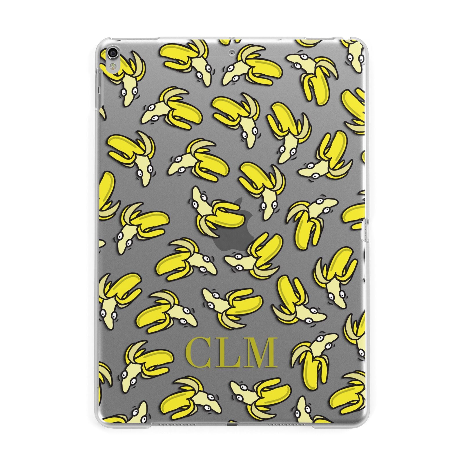 Personalised Banana Initials Clear Apple iPad Silver Case