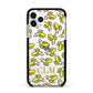 Personalised Banana Initials Clear Apple iPhone 11 Pro in Silver with Black Impact Case