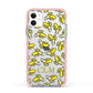 Personalised Banana Initials Clear Apple iPhone 11 in White with Pink Impact Case