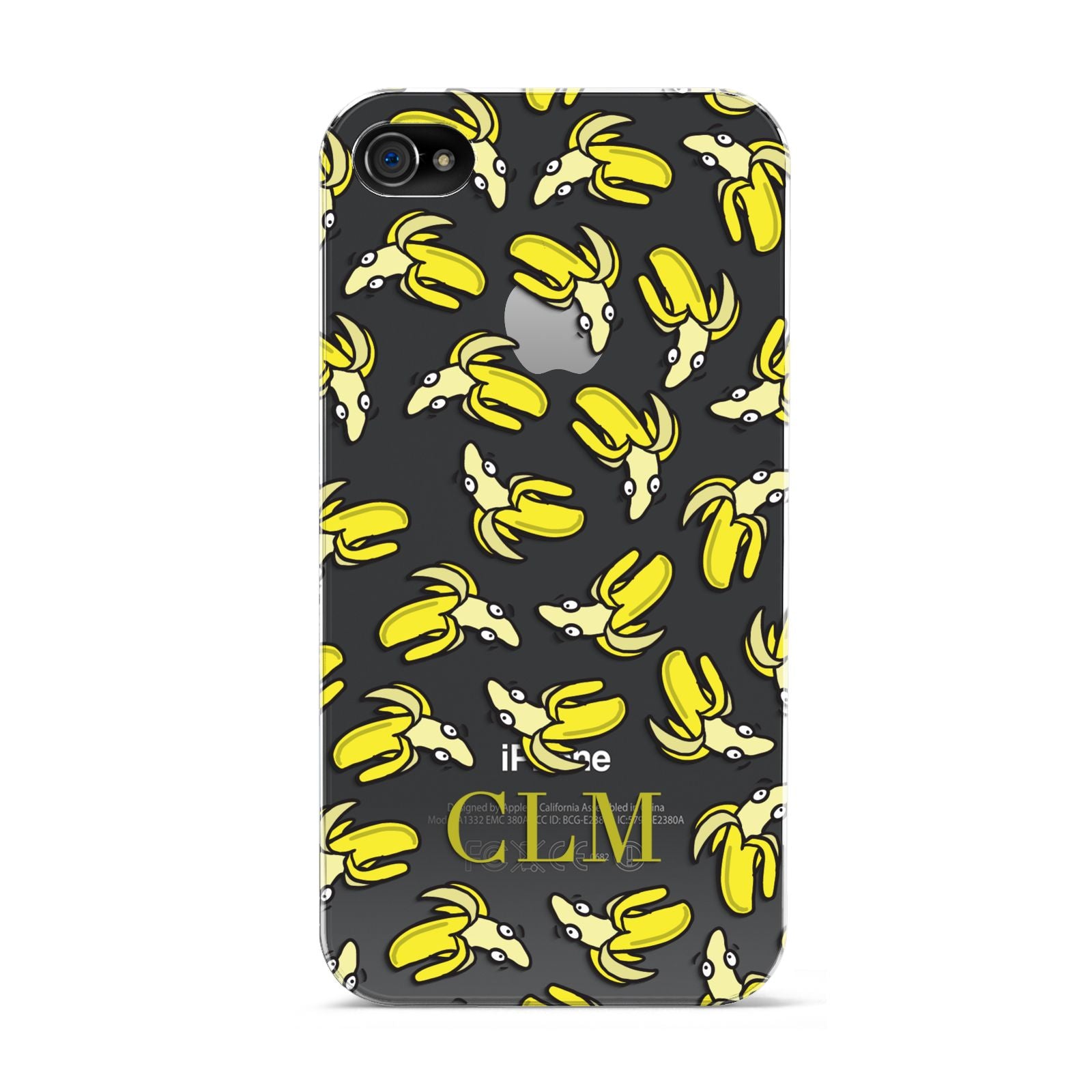 Personalised Banana Initials Clear Apple iPhone 4s Case
