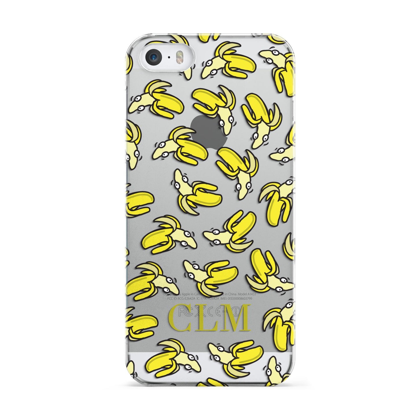 Personalised Banana Initials Clear Apple iPhone 5 Case