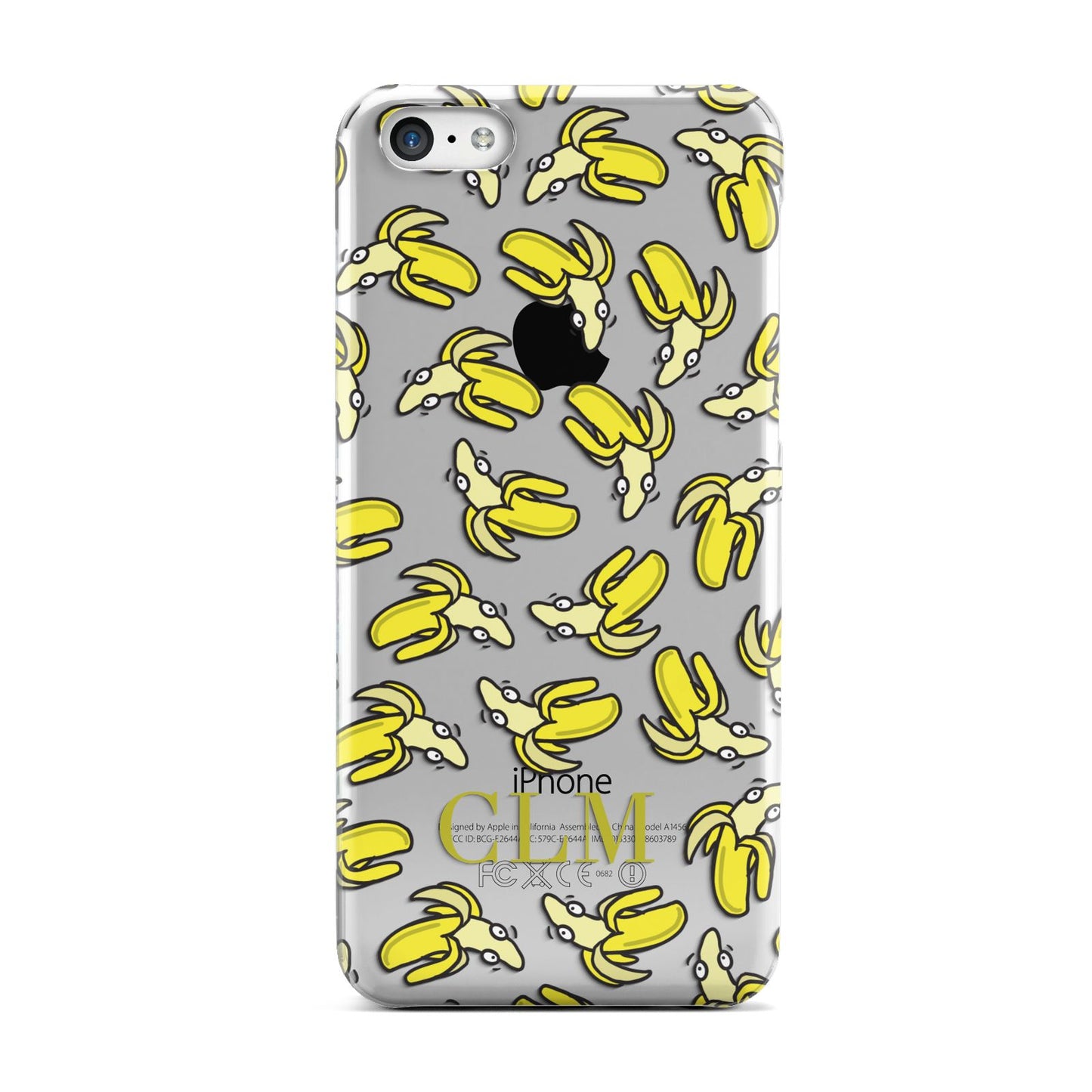 Personalised Banana Initials Clear Apple iPhone 5c Case