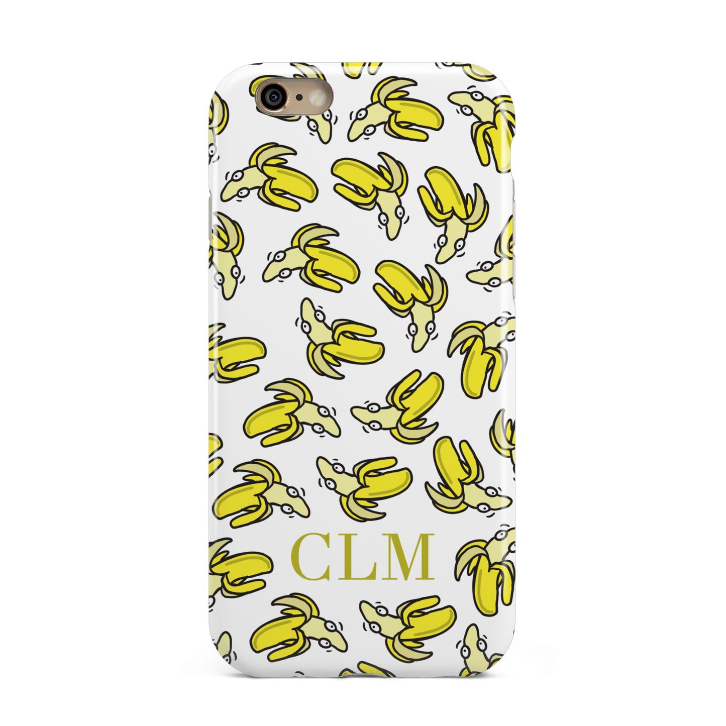 Personalised Banana Initials Clear Apple iPhone 6 3D Tough Case