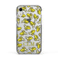Personalised Banana Initials Clear Apple iPhone XR Impact Case Black Edge on Silver Phone