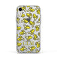 Personalised Banana Initials Clear Apple iPhone XR Impact Case White Edge on Silver Phone