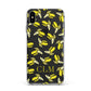 Personalised Banana Initials Clear Apple iPhone Xs Max Impact Case White Edge on Black Phone