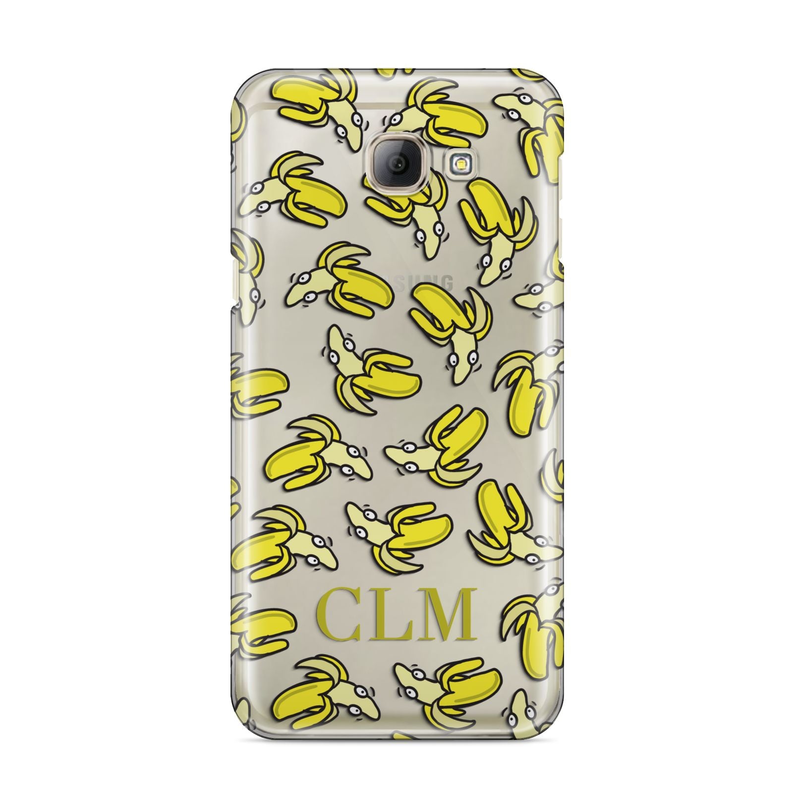 Personalised Banana Initials Clear Samsung Galaxy A8 2016 Case