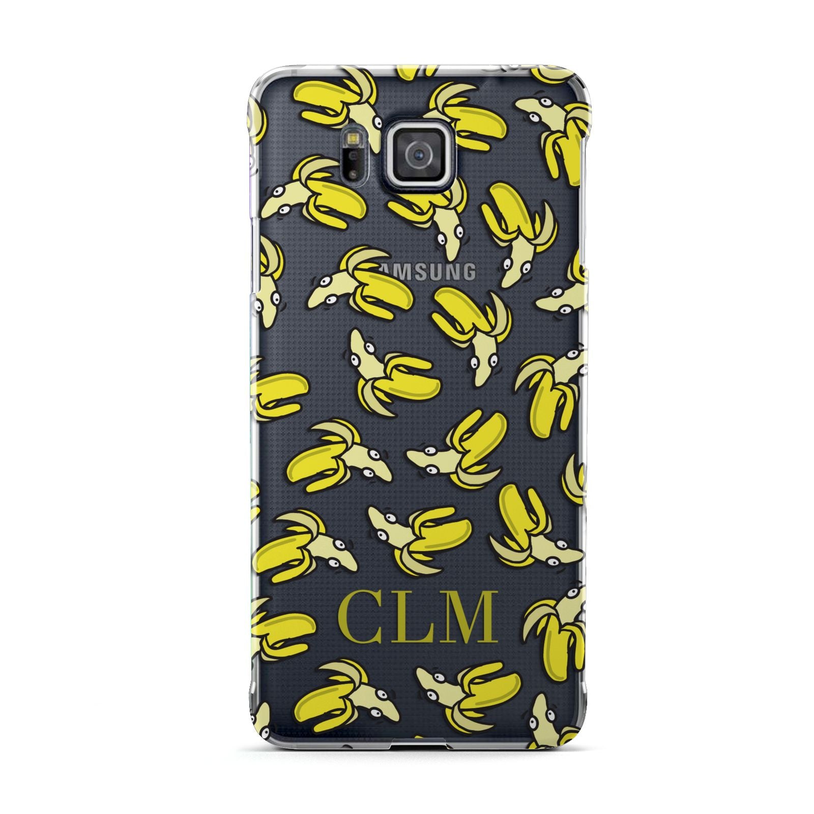 Personalised Banana Initials Clear Samsung Galaxy Alpha Case