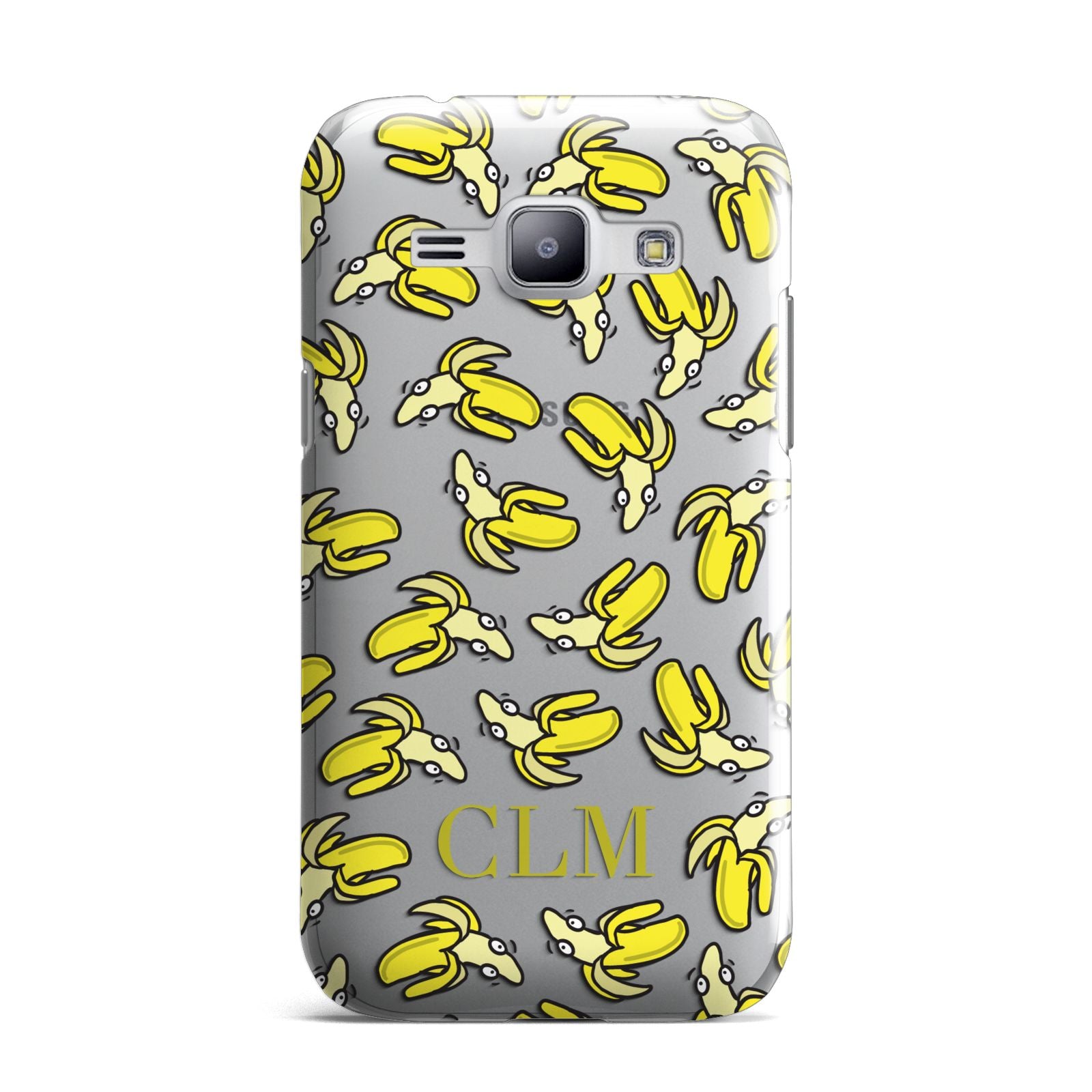 Personalised Banana Initials Clear Samsung Galaxy J1 2015 Case