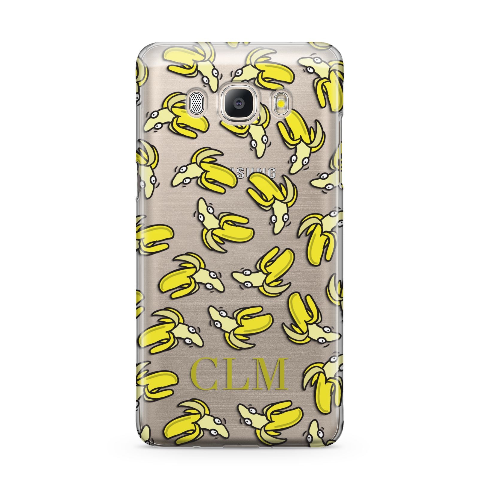 Personalised Banana Initials Clear Samsung Galaxy J5 2016 Case