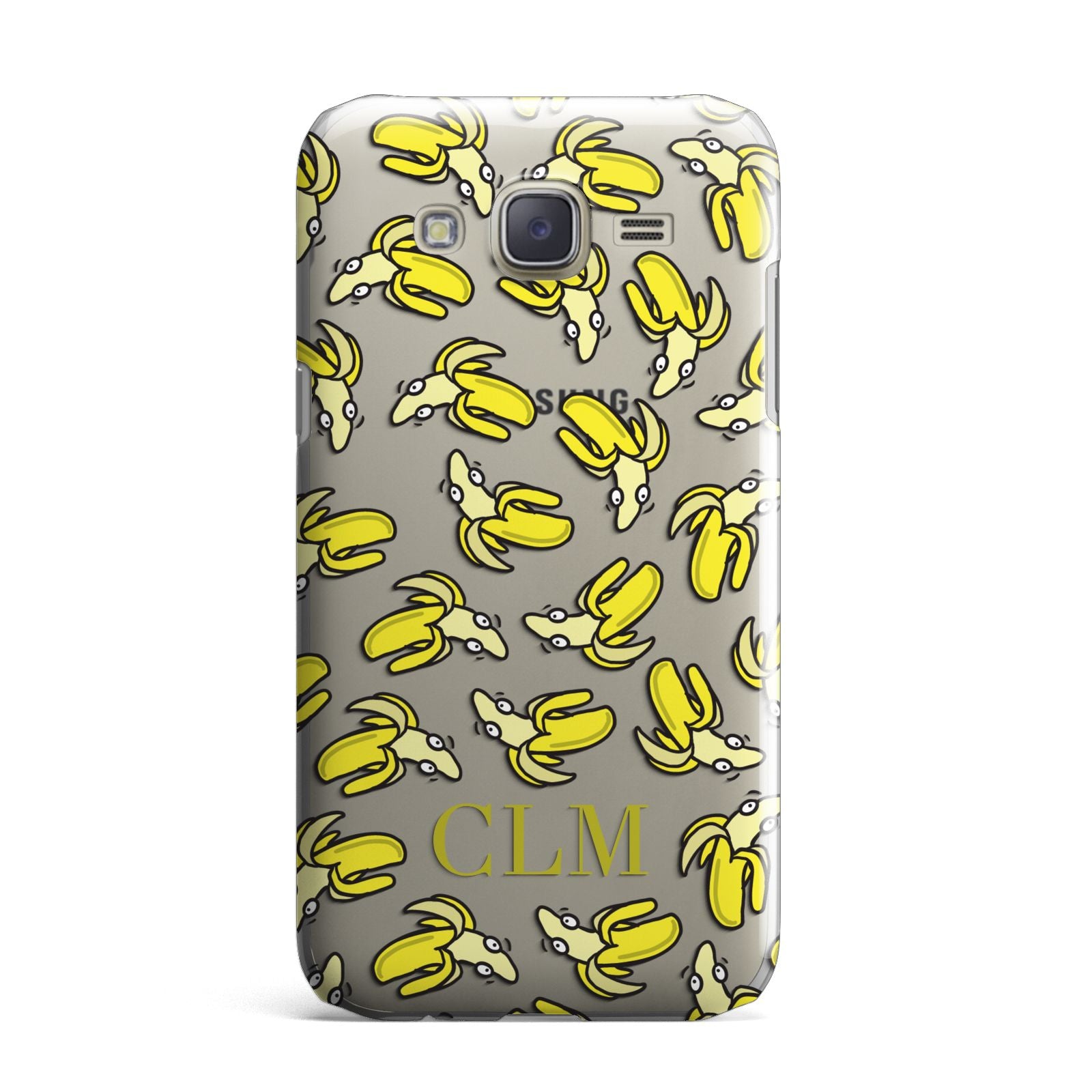 Personalised Banana Initials Clear Samsung Galaxy J7 Case