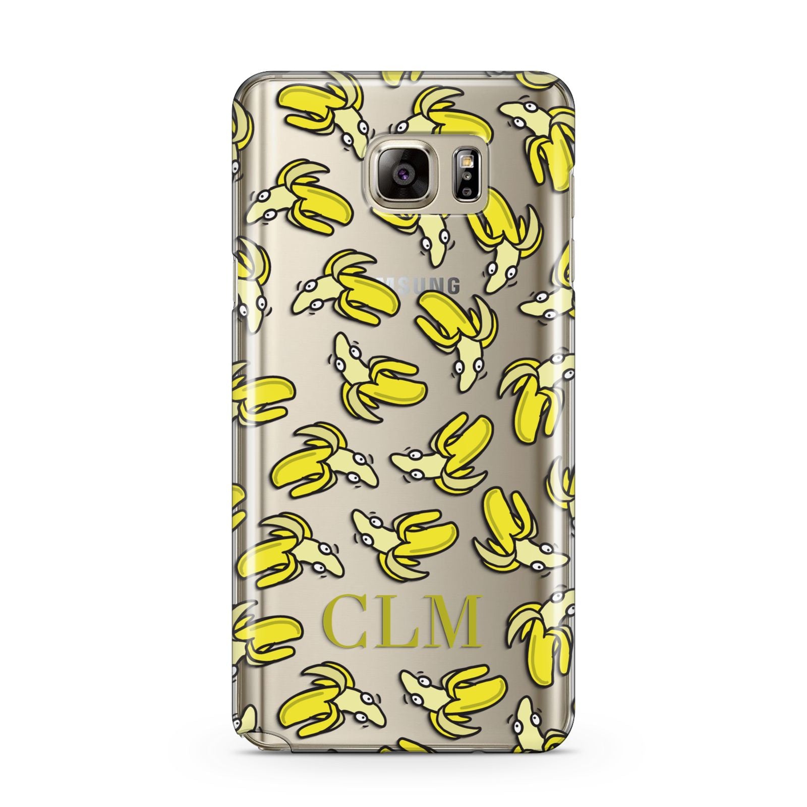 Personalised Banana Initials Clear Samsung Galaxy Note 5 Case
