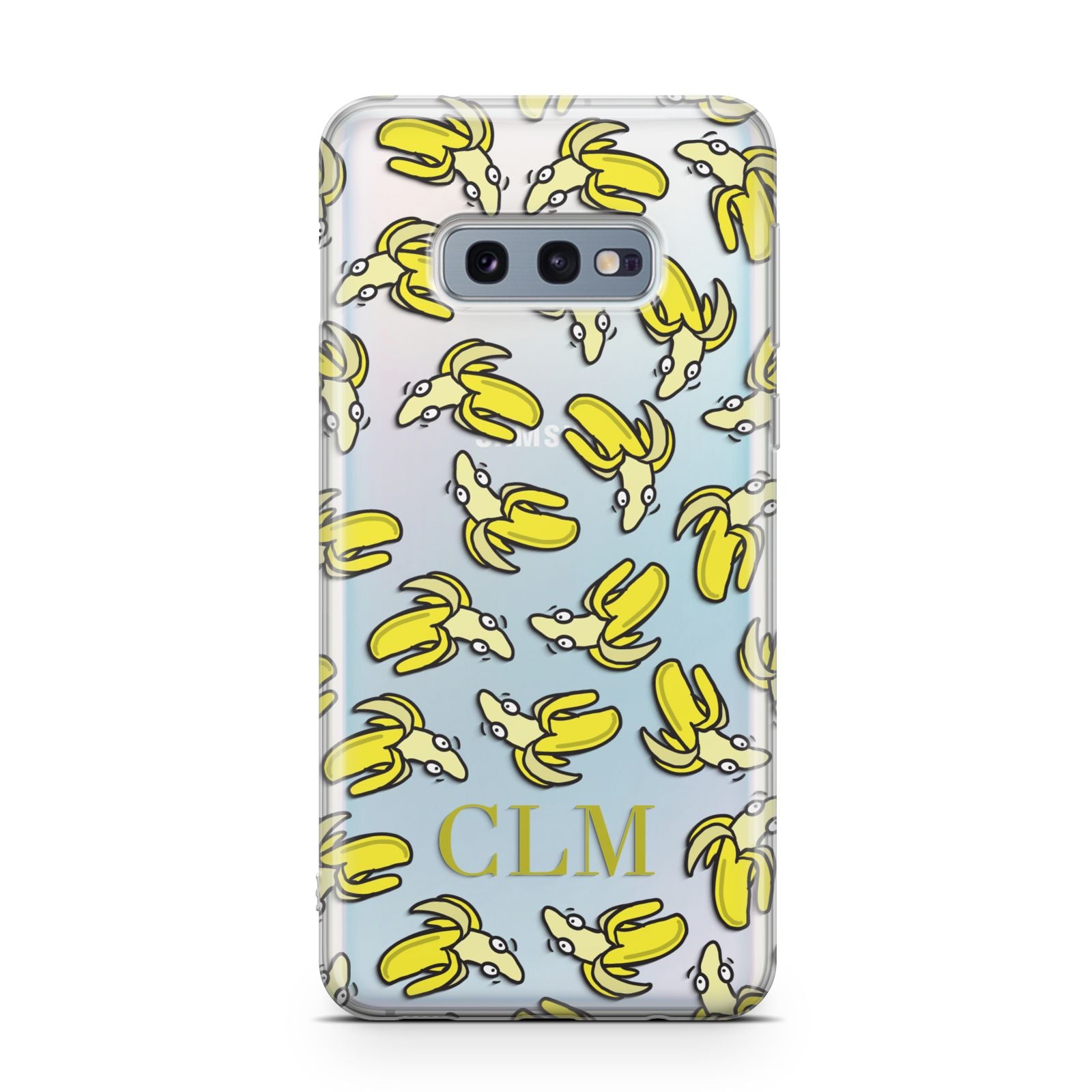 Personalised Banana Initials Clear Samsung Galaxy S10E Case