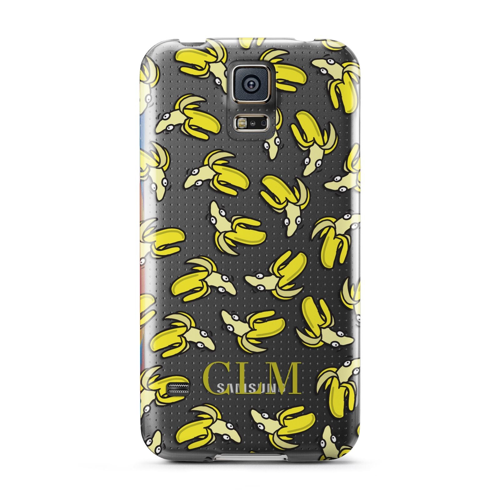 Personalised Banana Initials Clear Samsung Galaxy S5 Case