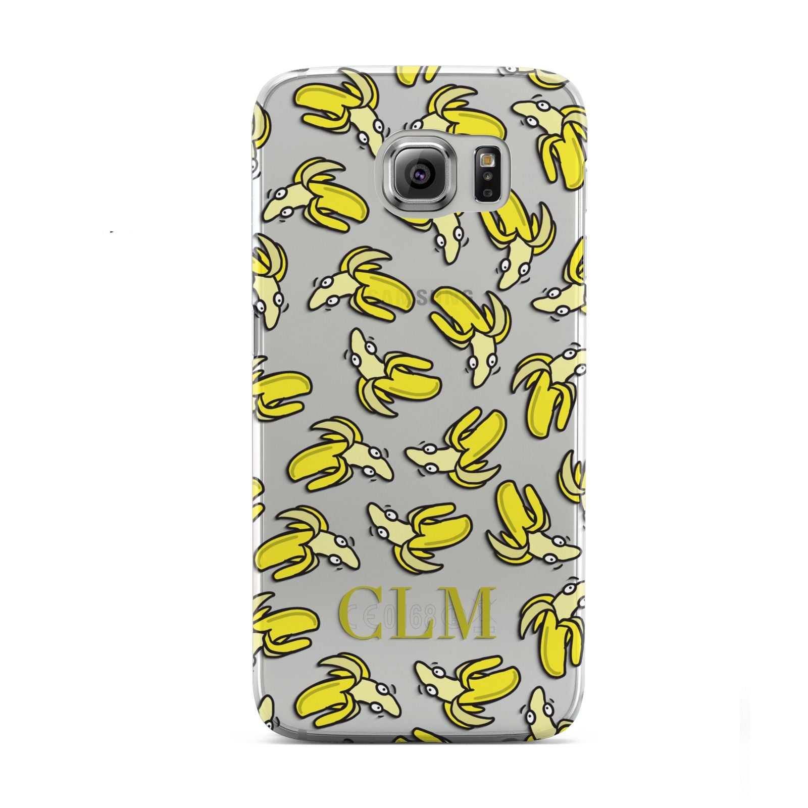 Personalised Banana Initials Clear Samsung Galaxy S6 Case