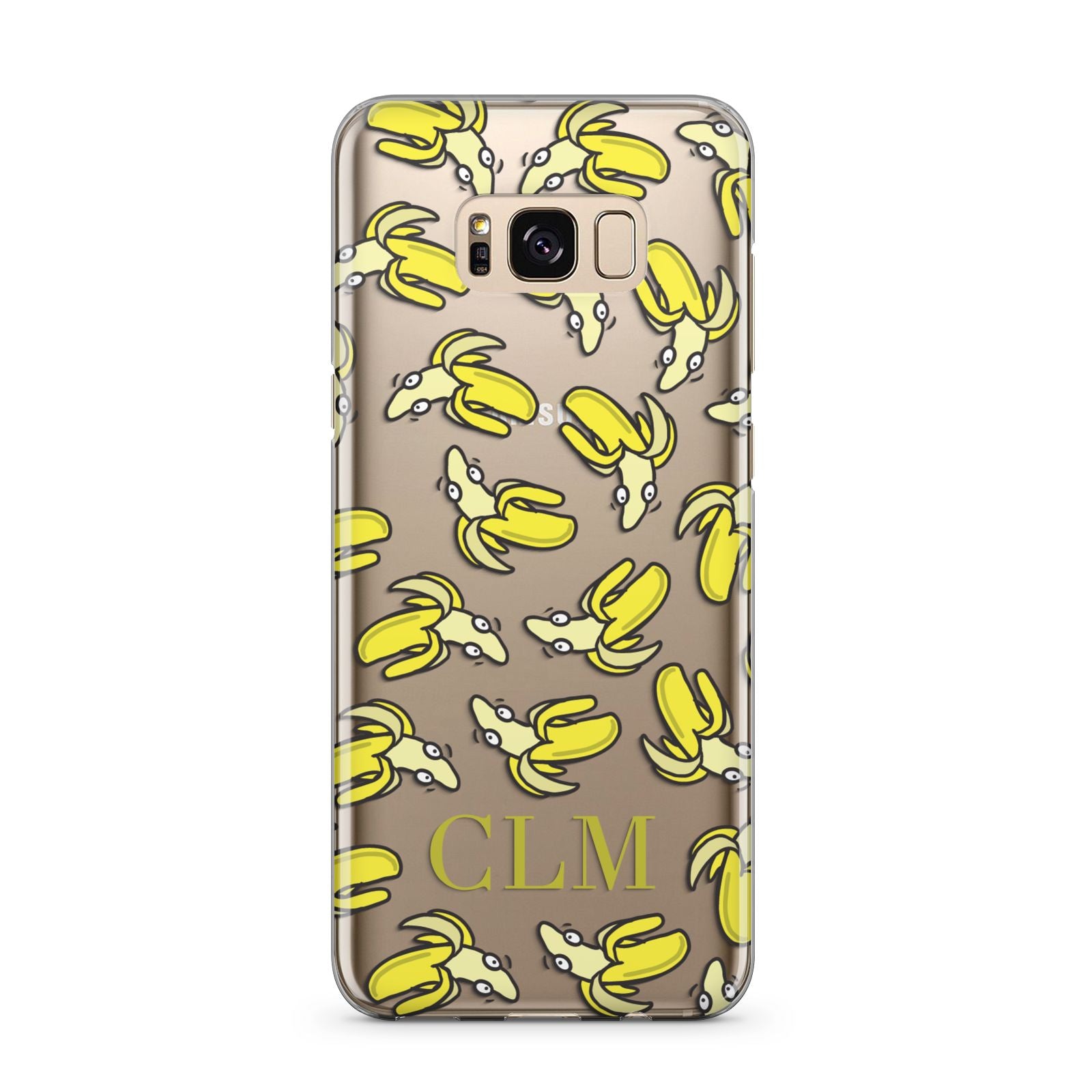 Personalised Banana Initials Clear Samsung Galaxy S8 Plus Case