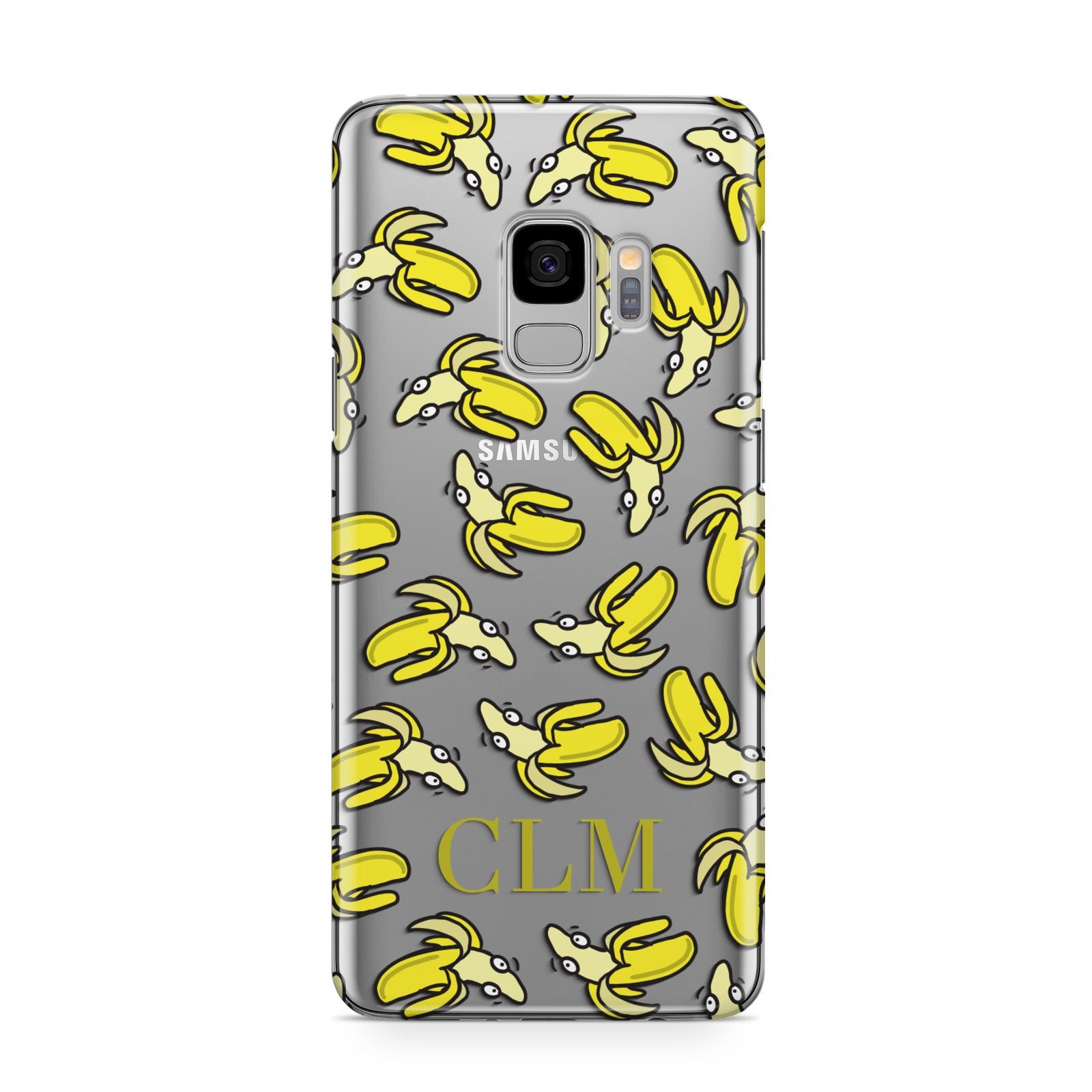 Personalised Banana Initials Clear Samsung Galaxy S9 Case