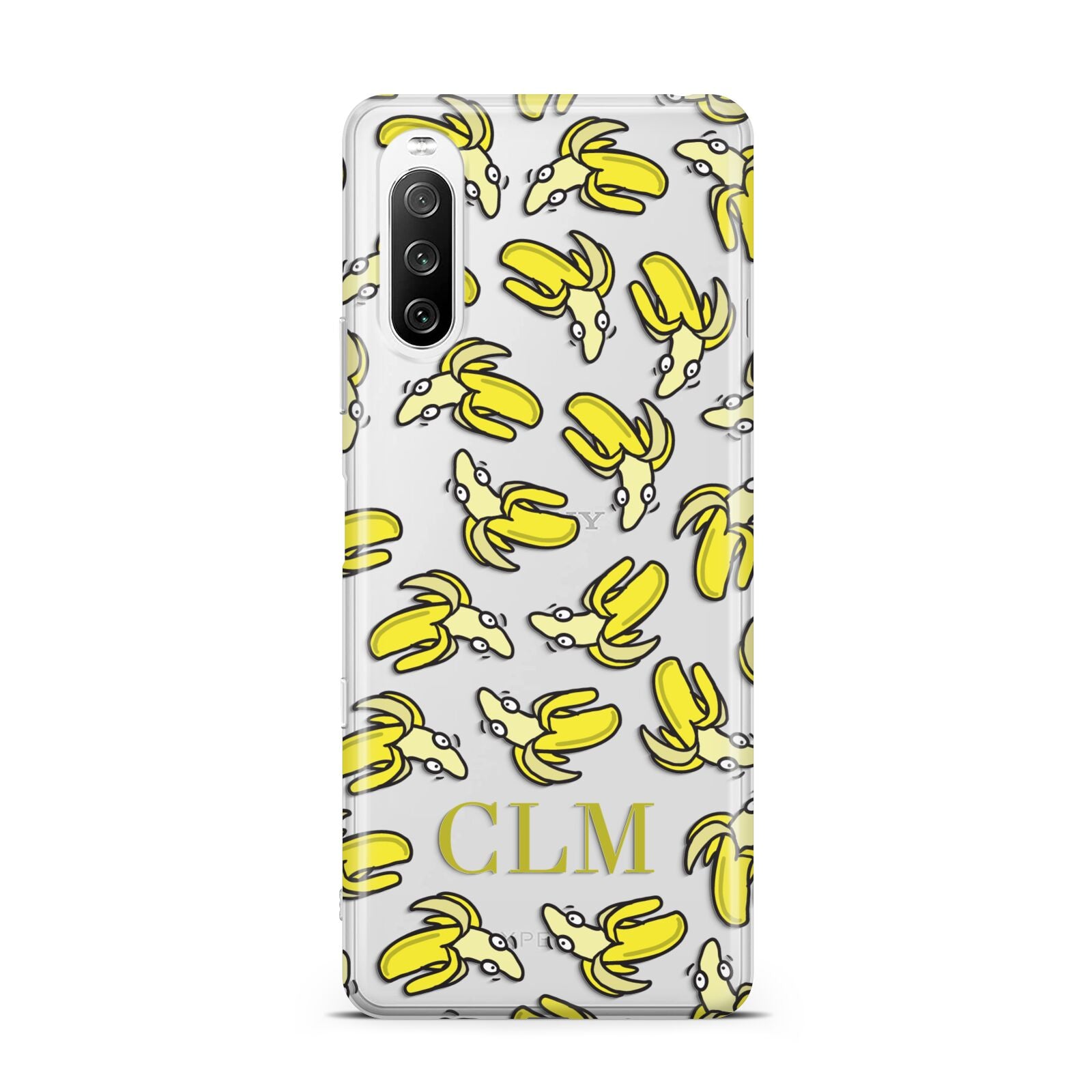 Personalised Banana Initials Clear Sony Xperia 10 III Case
