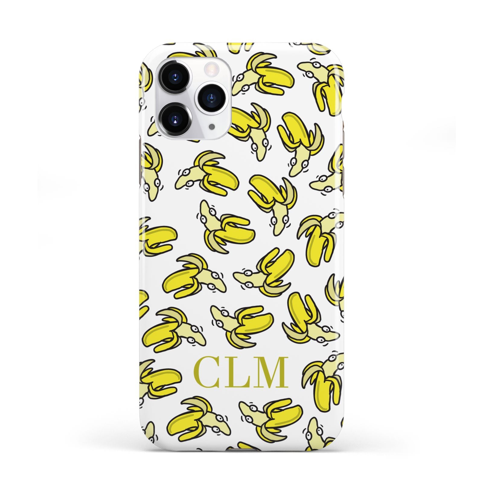 Personalised Banana Initials Clear iPhone 11 Pro 3D Tough Case