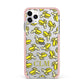 Personalised Banana Initials Clear iPhone 11 Pro Max Impact Pink Edge Case