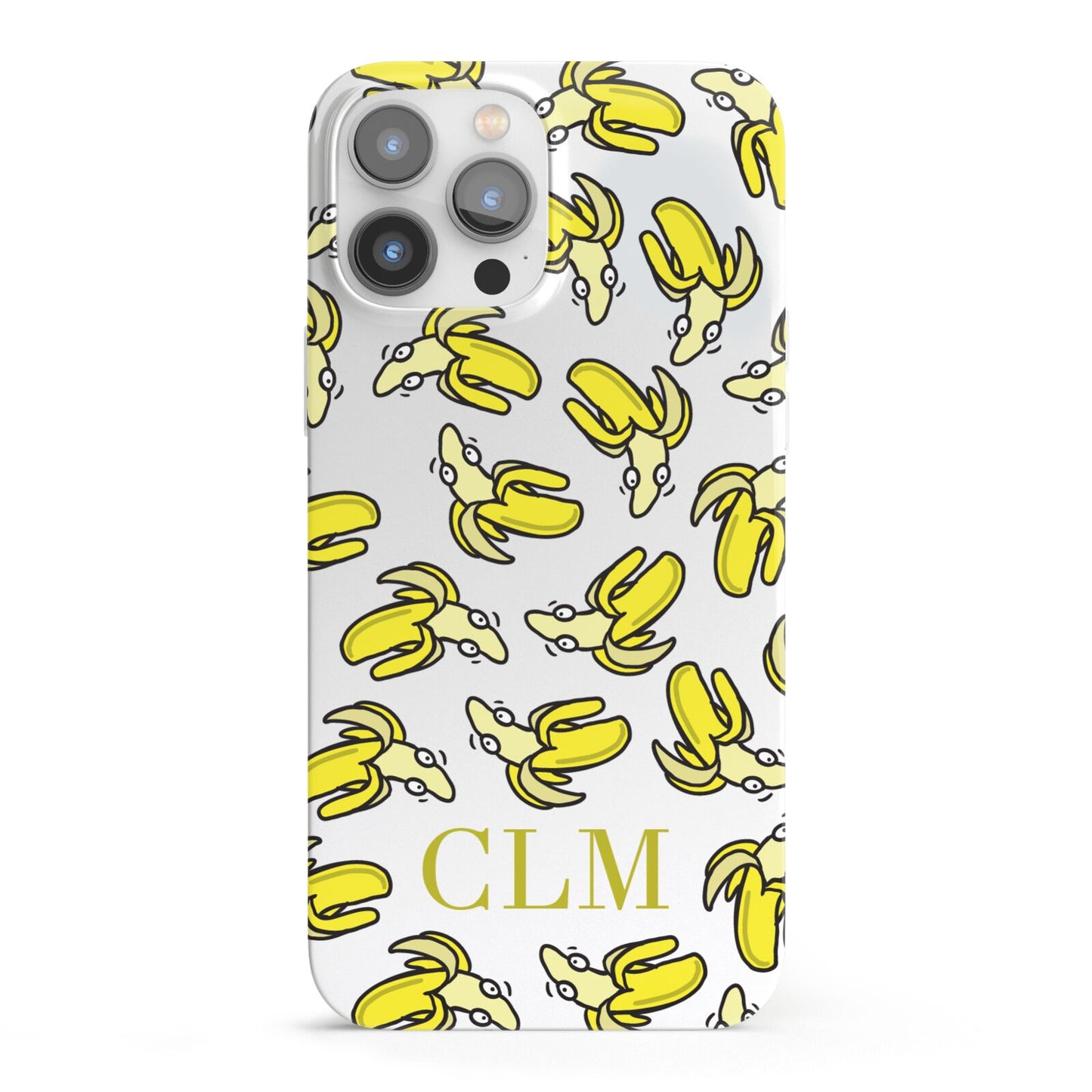Personalised Banana Initials Clear iPhone 13 Pro Max Full Wrap 3D Snap Case