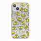 Personalised Banana Initials Clear iPhone 13 TPU Impact Case with Pink Edges