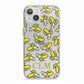 Personalised Banana Initials Clear iPhone 13 TPU Impact Case with White Edges