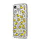 Personalised Banana Initials Clear iPhone 14 Pro Max Glitter Tough Case Silver Angled Image
