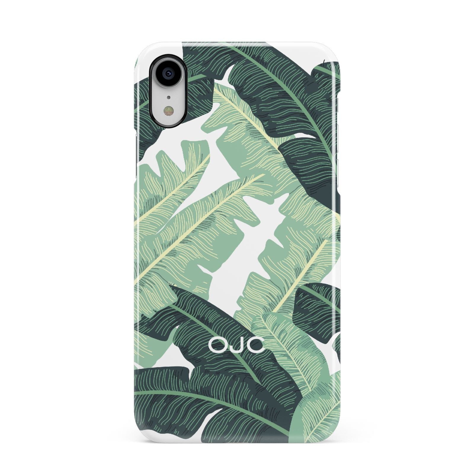 Personalised Banana Leaves Apple iPhone XR White 3D Snap Case