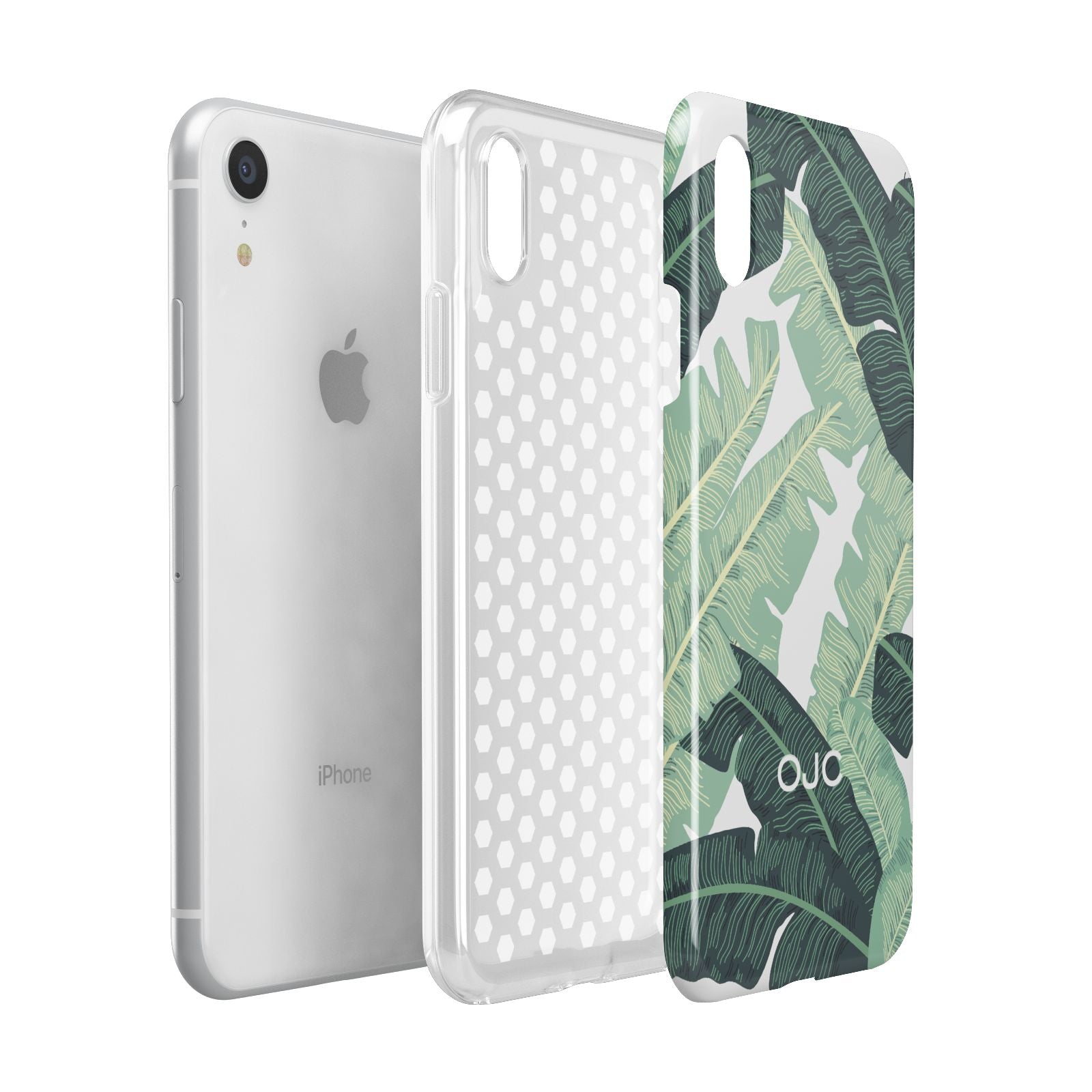 Personalised Banana Leaves Apple iPhone XR White 3D Tough Case Expanded view