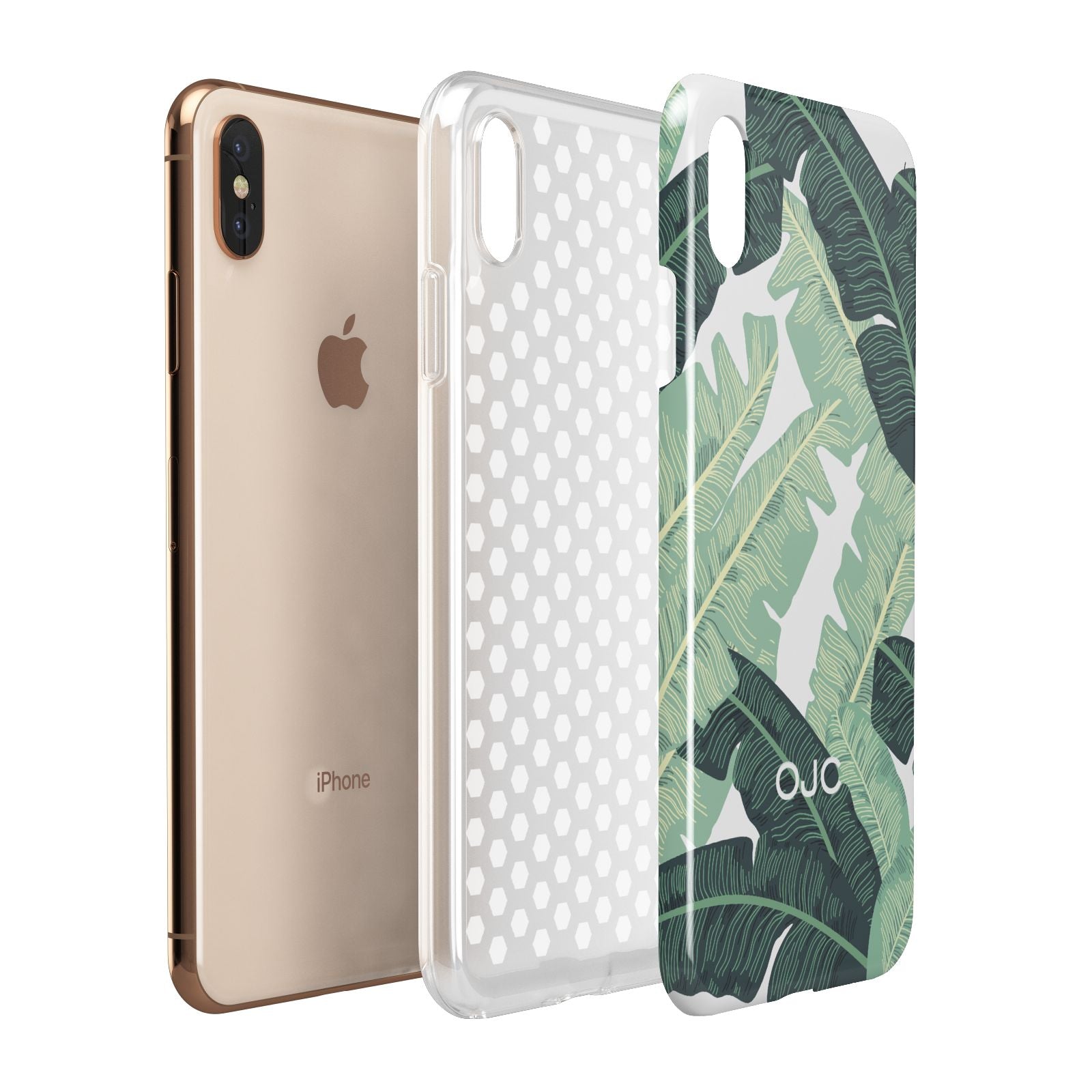 Personalised Banana Leaves Apple iPhone Xs Max 3D Tough Case Expanded View