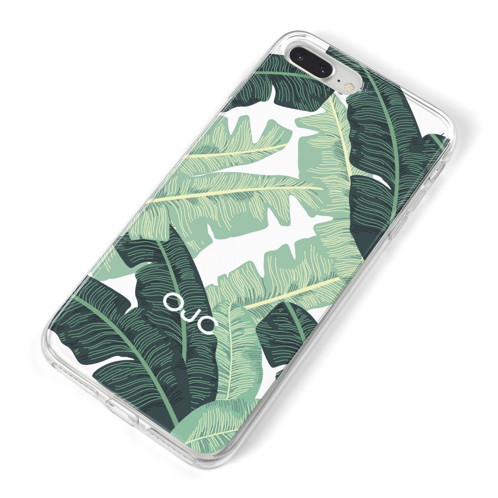 Personalised Banana Leaves iPhone 8 Plus Bumper Case on Silver iPhone Alternative Image