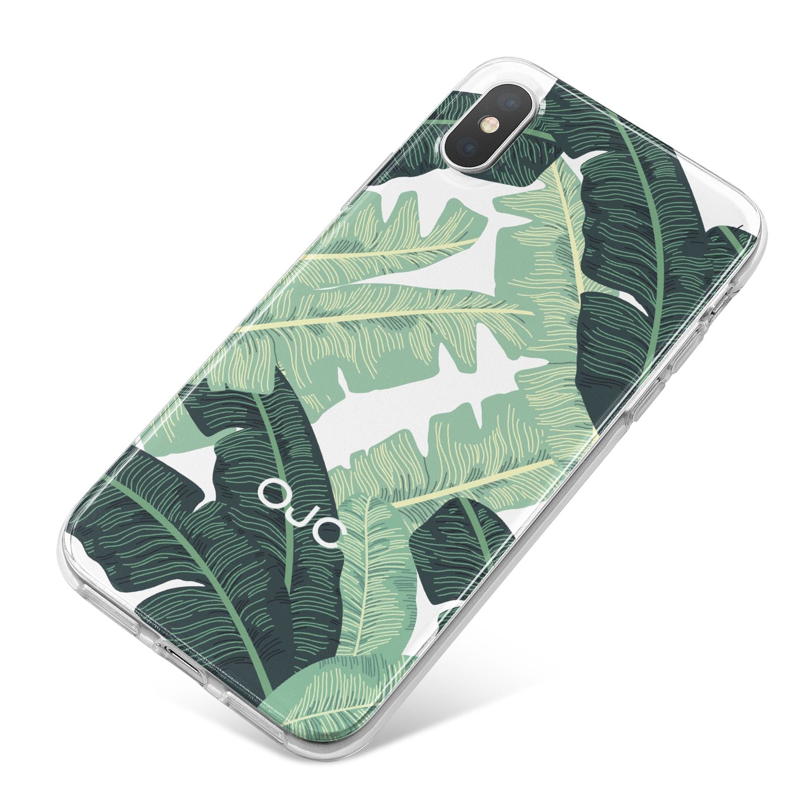 Personalised Banana Leaves iPhone X Bumper Case on Silver iPhone