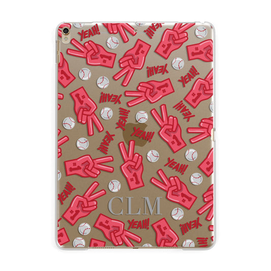 Personalised Baseball Initials Apple iPad Gold Case