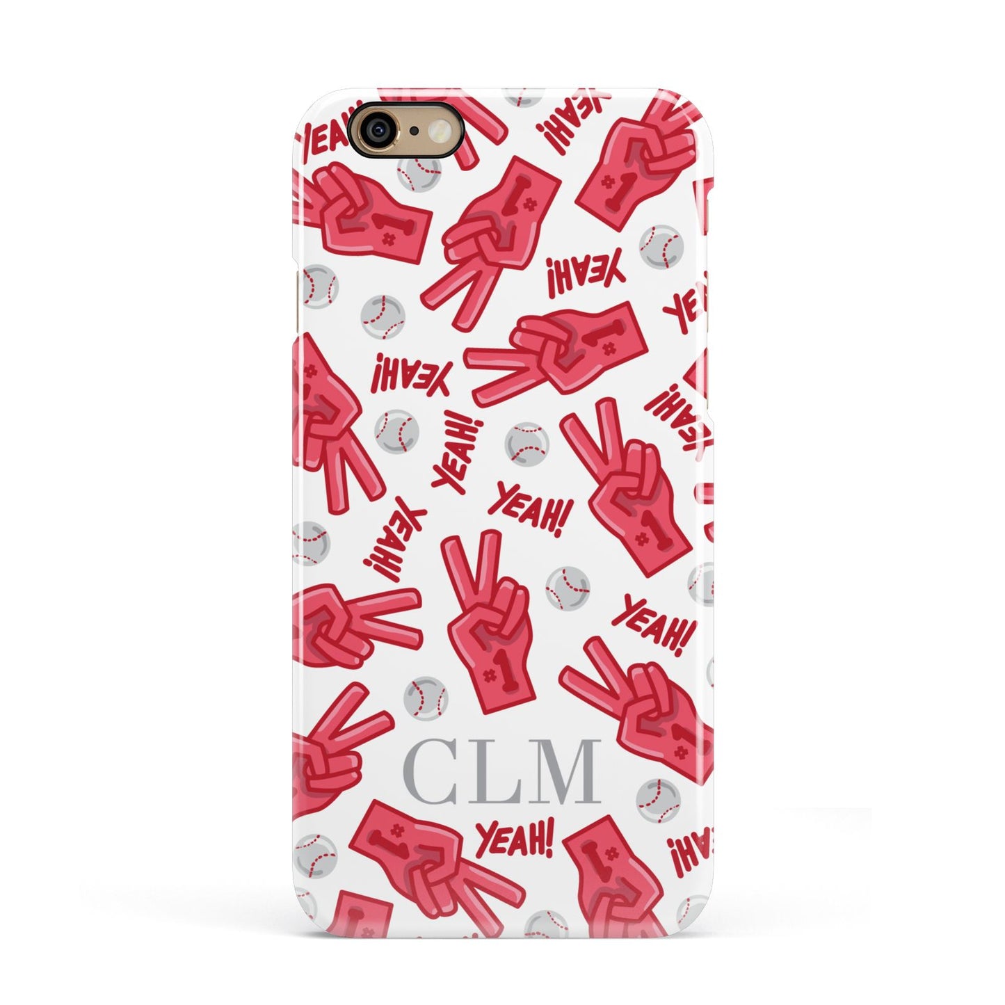 Personalised Baseball Initials Apple iPhone 6 3D Snap Case