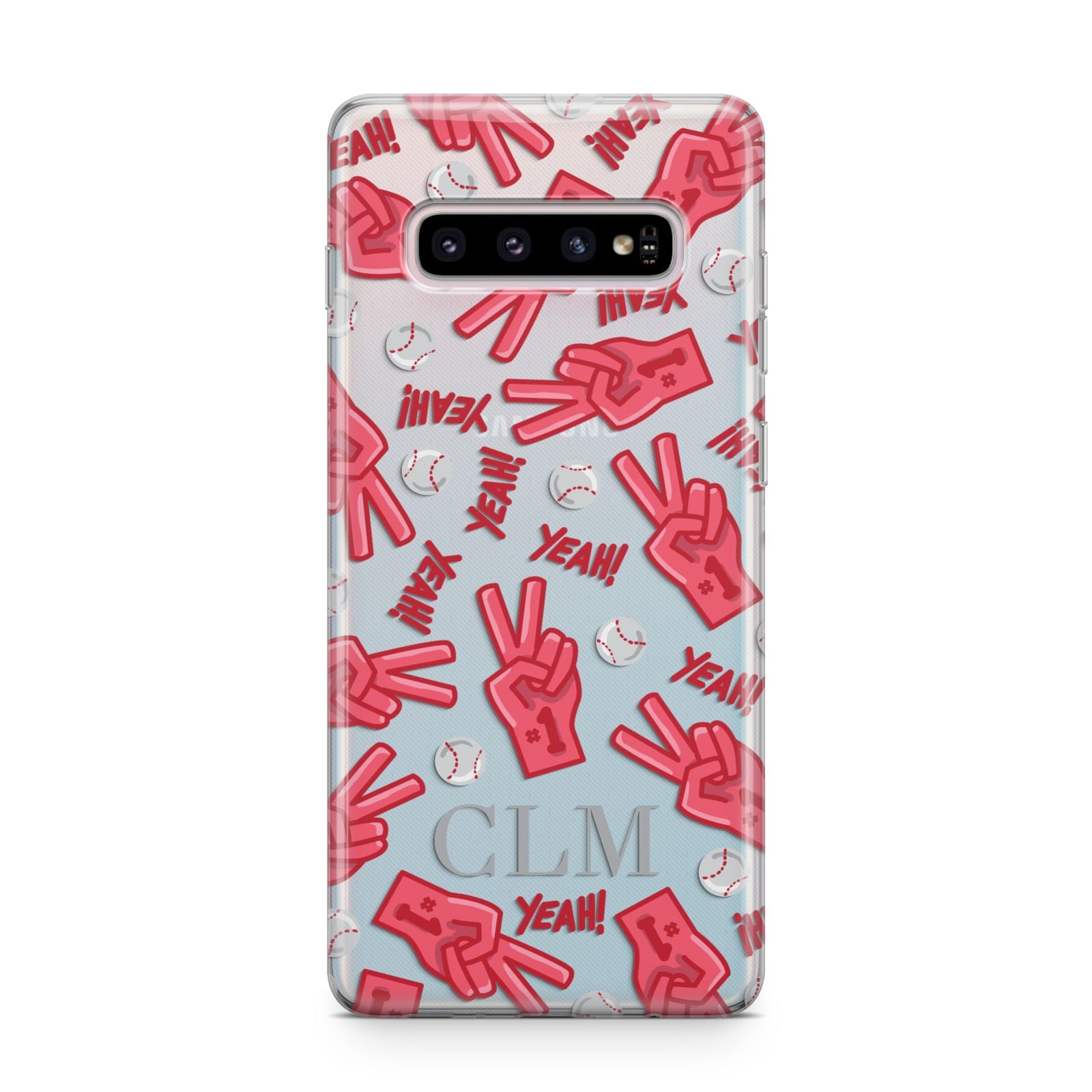 Personalised Baseball Initials Samsung Galaxy S10 Plus Case