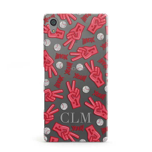 Personalised Baseball Initials Sony Xperia Case