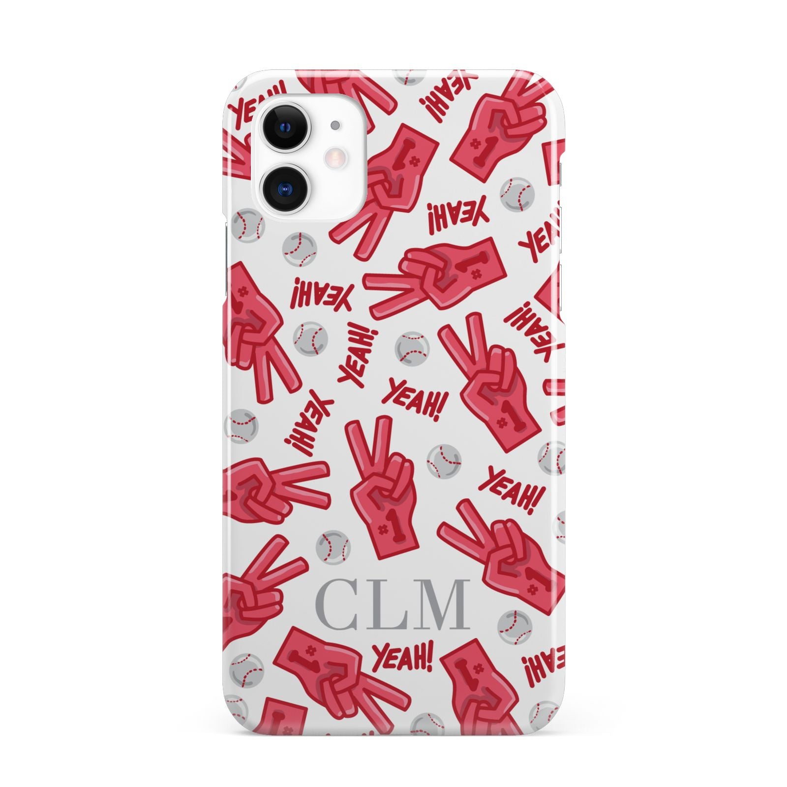 Personalised Baseball Initials iPhone 11 3D Snap Case