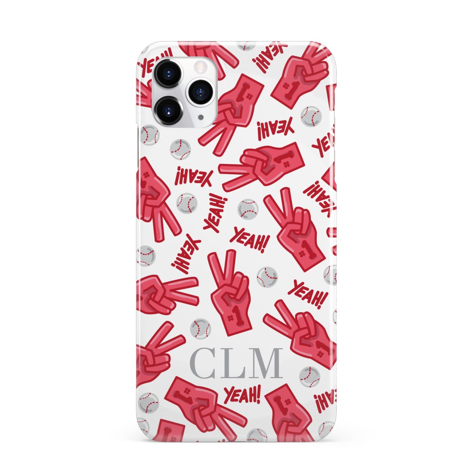 Personalised Baseball Initials iPhone 11 Pro Max 3D Snap Case