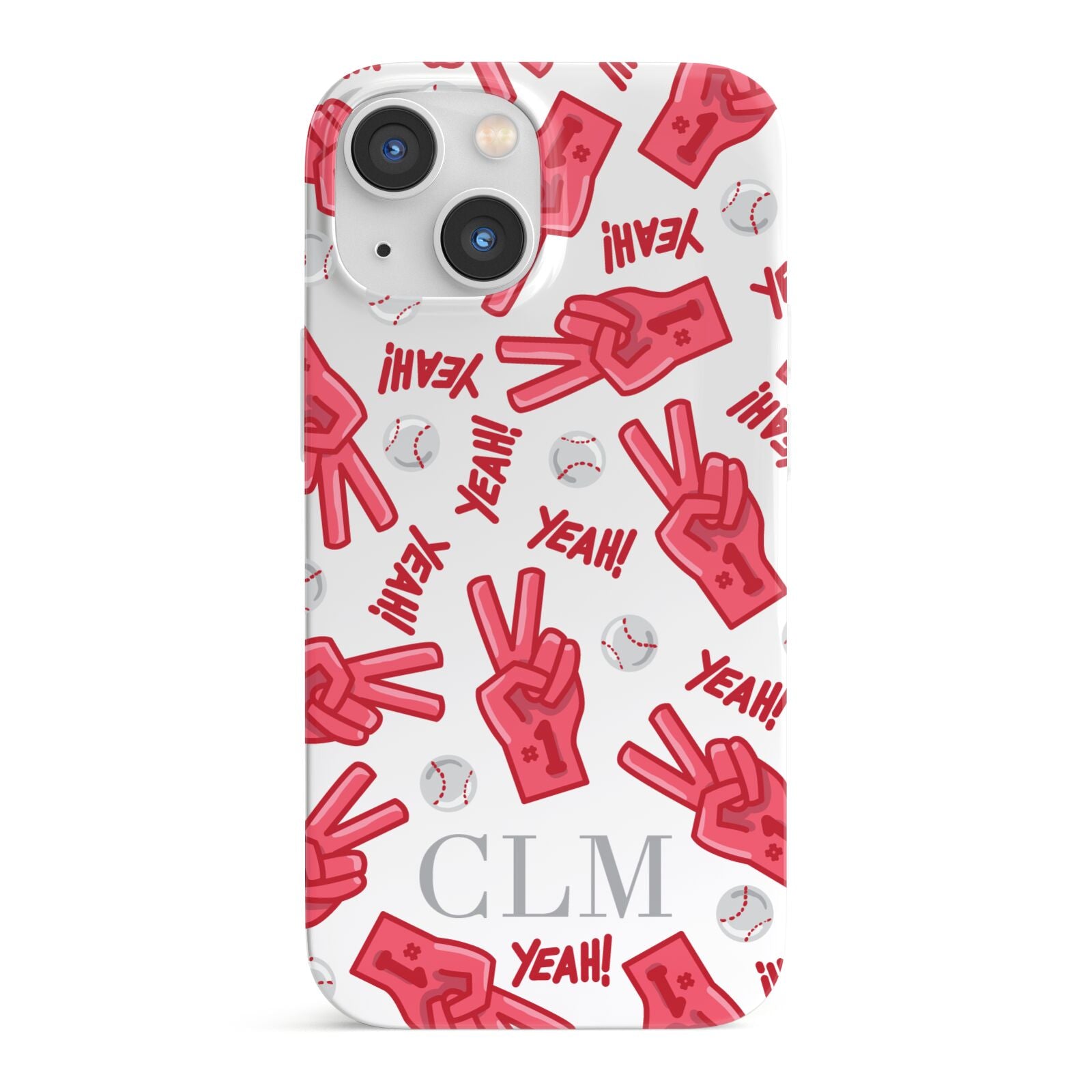 Personalised Baseball Initials iPhone 13 Mini Full Wrap 3D Snap Case