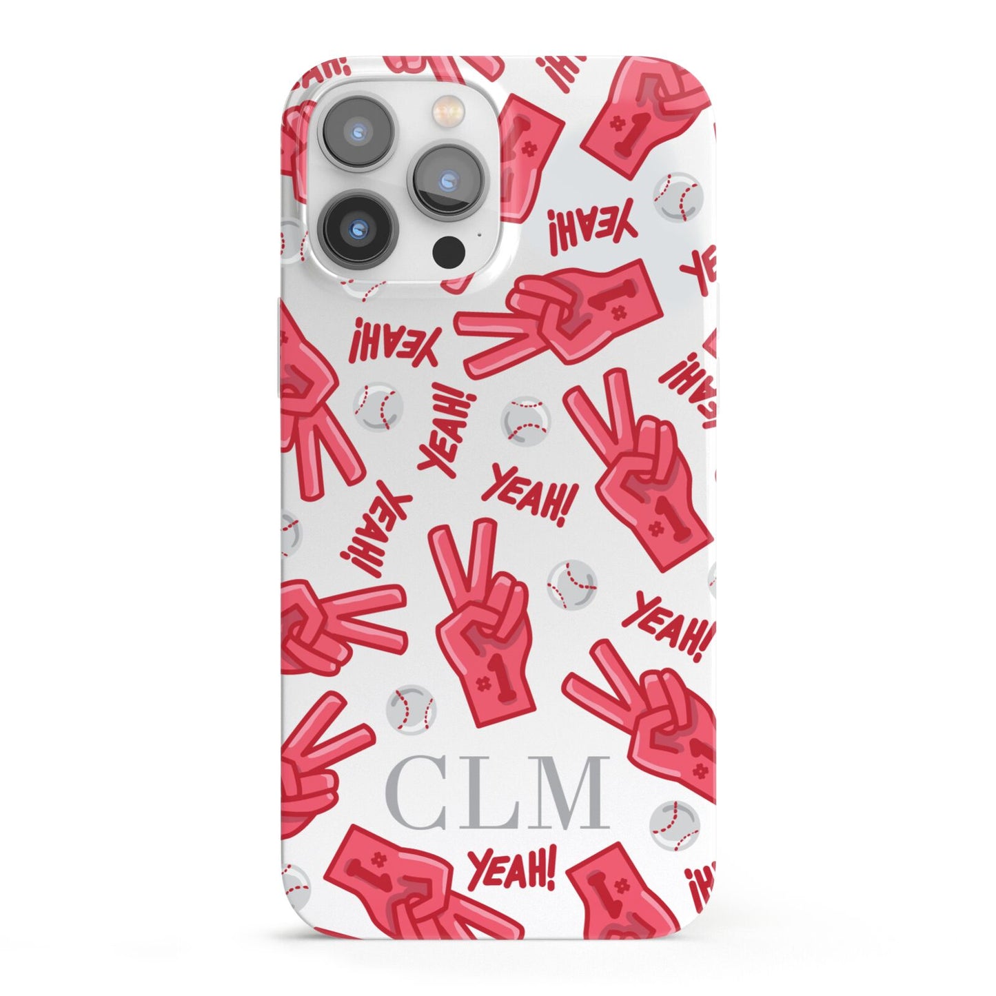 Personalised Baseball Initials iPhone 13 Pro Max Full Wrap 3D Snap Case