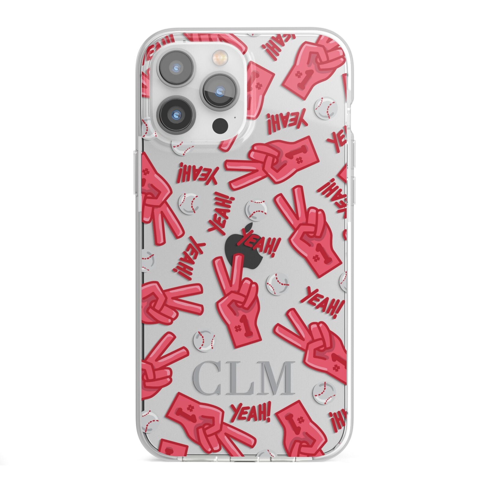 Personalised Baseball Initials iPhone 13 Pro Max TPU Impact Case with White Edges