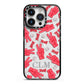 Personalised Baseball Initials iPhone 14 Pro Black Impact Case on Silver phone