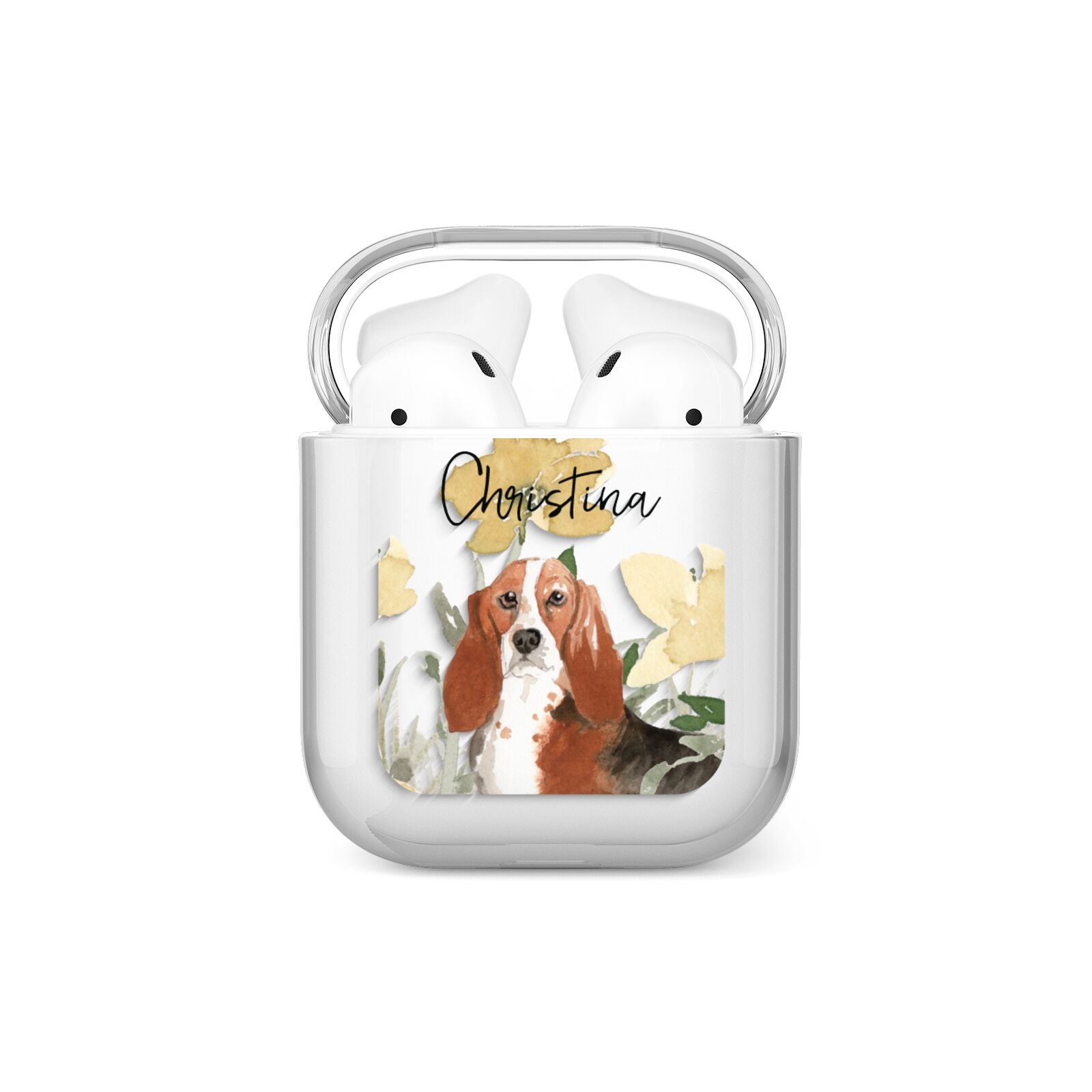 Personalised Basset Hound Dog AirPods Case