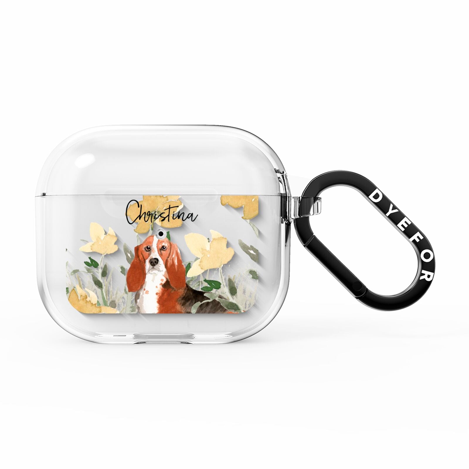 Personalised Basset Hound Dog AirPods Clear Case 3rd Gen