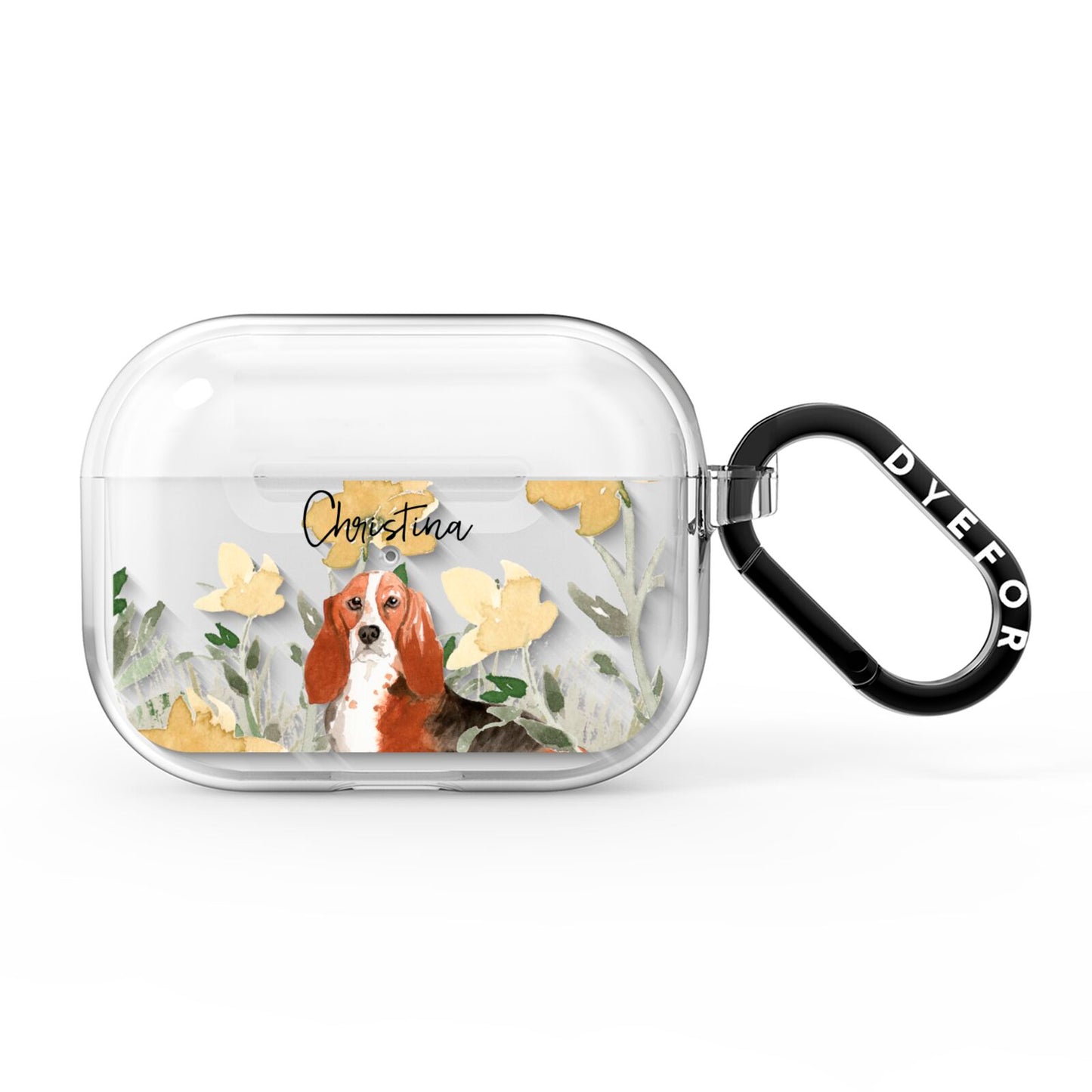 Personalised Basset Hound Dog AirPods Pro Clear Case