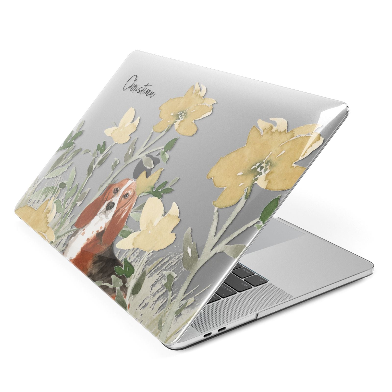 Personalised Basset Hound Dog Apple MacBook Case Side View